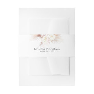 Anthuriums and Pampas Grass Elegant Exotic Invitation Belly Band