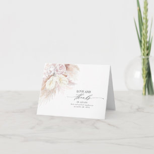 Anthuriums and Pampas Grass Wedding Thank You Card