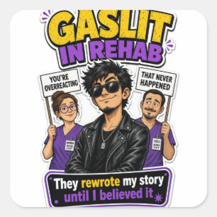 Anti AA Gaslit in Rehab Square Sticker