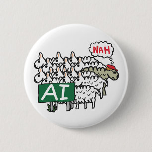 Anti AI 6 Cm Round Badge