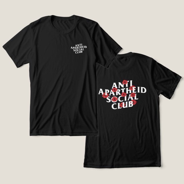 Anti Apartheid Social Club Poppy Flower Tri-Blend Shirt (Design Front & Back)