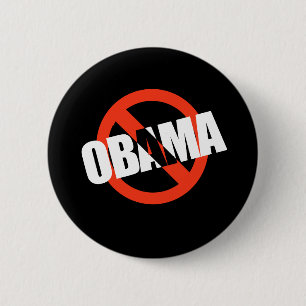 ANTI-BARACK OBAMA 6 CM ROUND BADGE