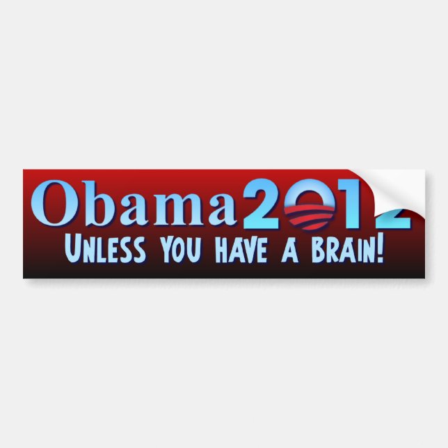 Anti Barack Obama - Brain Bumper Sticker (Front)