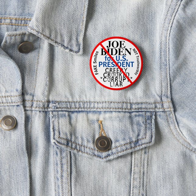 Anti Biden Democrat EDIT Name Party 6 Cm Round Badge (In Situ)