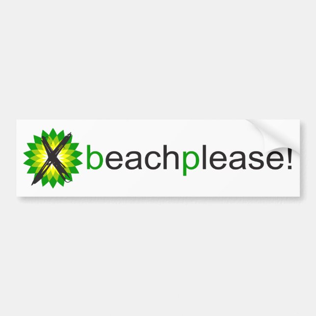 Anti-BP Beach Please Bumper Sticker (Front)