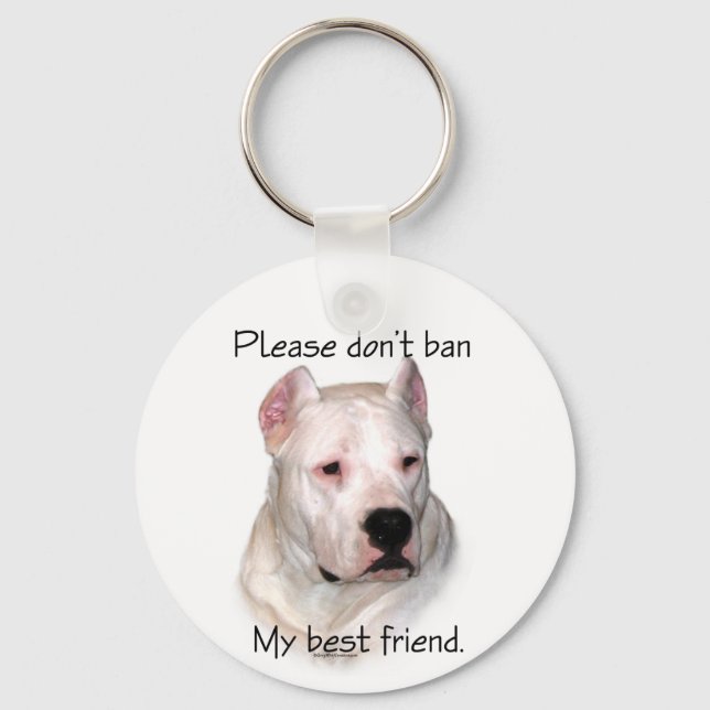 Anti-BSL Dogo Argentino Keychain (Front)