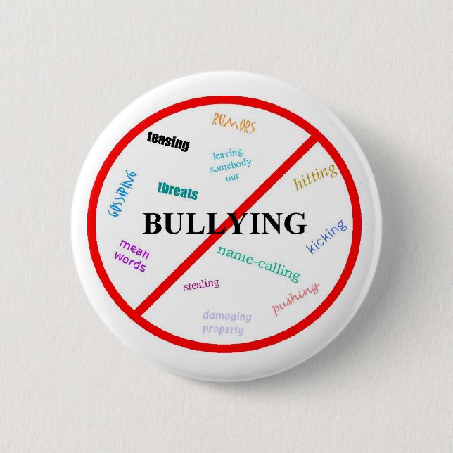 Anti Bullying 6 Cm Round Badge (Front)