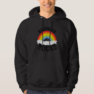 Anti Bullying Hippie Retro Teacher Rainbow Kindnes Hoodie