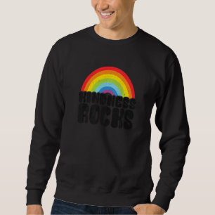 Anti Bullying Hippie Retro Teacher Rainbow Kindnes Sweatshirt