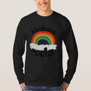 Anti Bullying Hippie Retro Teacher Rainbow Kindnes T-Shirt