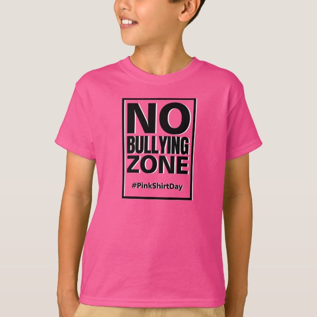 Anti Bullying Pink Shirt Day No Bullying Zone Shir (Front)