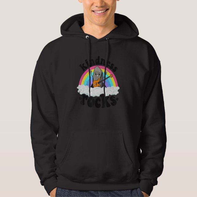 Anti Bullying Rainbow Hippie Music Teacher Kindnes Hoodie (Front)