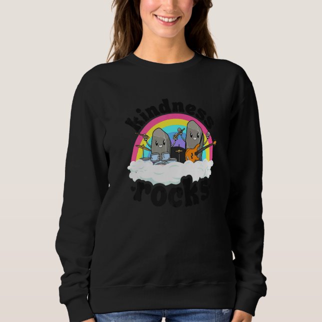 Anti-Bullying Rainbow Hippie Music Teacher Kindnes Sweatshirt (Front)