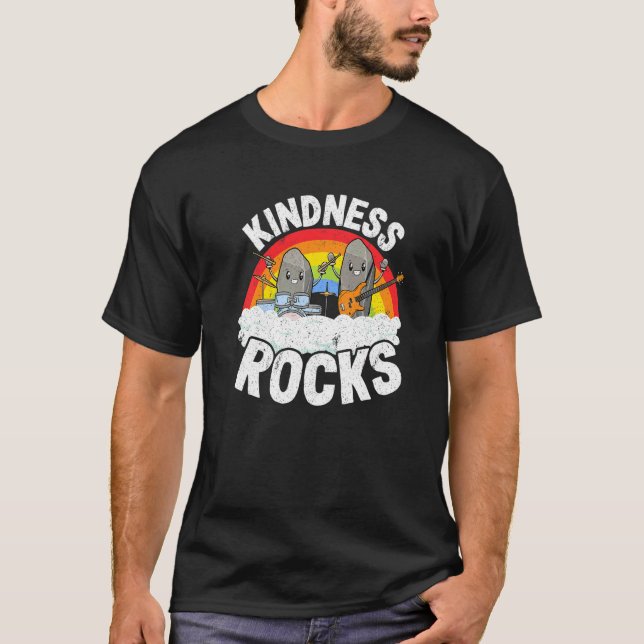 Anti-Bullying Rainbow Hippie Music Teacher Kindnes T-Shirt (Front)