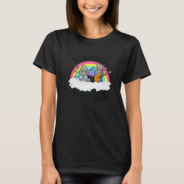 Anti-Bullying Rainbow Hippie Music Teacher Kindnes T-Shirt (Front)