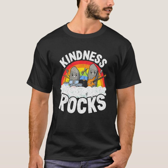 Anti-Bullying Rainbow Hippie Music Teacher Kindnes T-Shirt (Front)