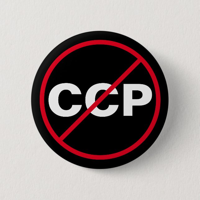 Anti-Chinese Communist Party CCP 6 Cm Round Badge (Front)