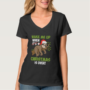 Anti Christmas Sloth Christmas Is Over Christmas M T-Shirt