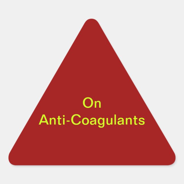 Anti-Coagulants Medical Chart Labels (Front)