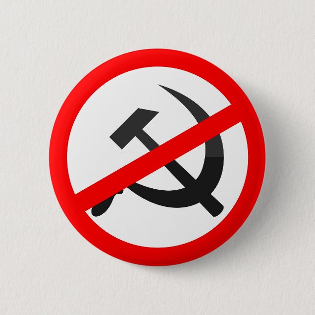 Anti-Communism 6 Cm Round Badge (Front)