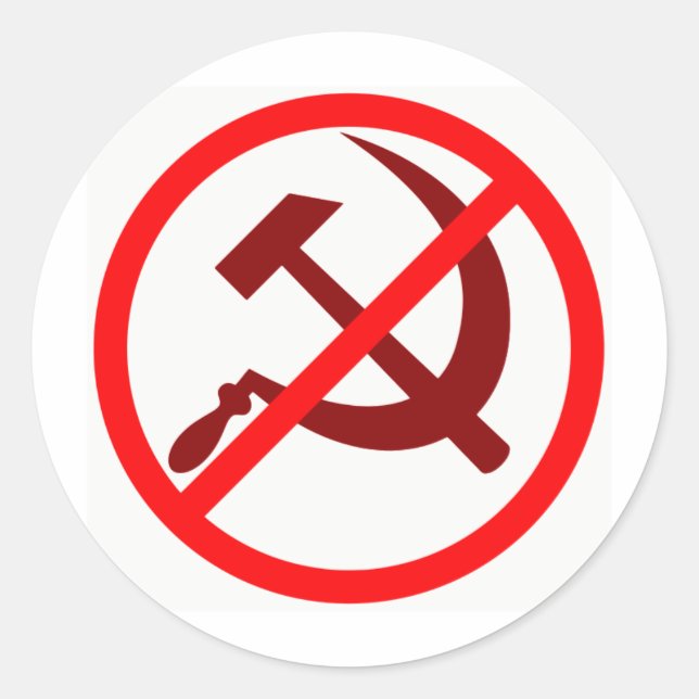 Anti-Communist Classic Round Sticker (Front)