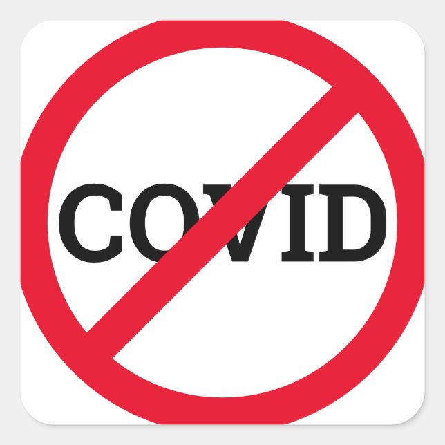 Anti COVID Square Sticker (Front)