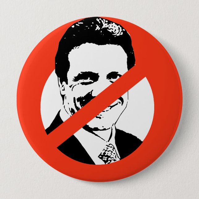 ANTI-CUOMO 10 CM ROUND BADGE (Front)