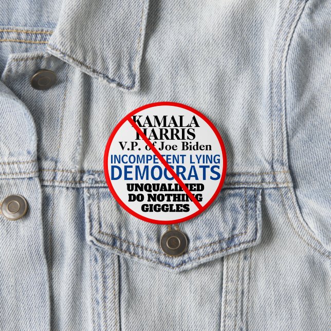 Anti Democratic Party Biden Harris 7.5 Cm Round Badge (In Situ)