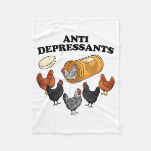Anti Depressants Chicken  Fleece Blanket