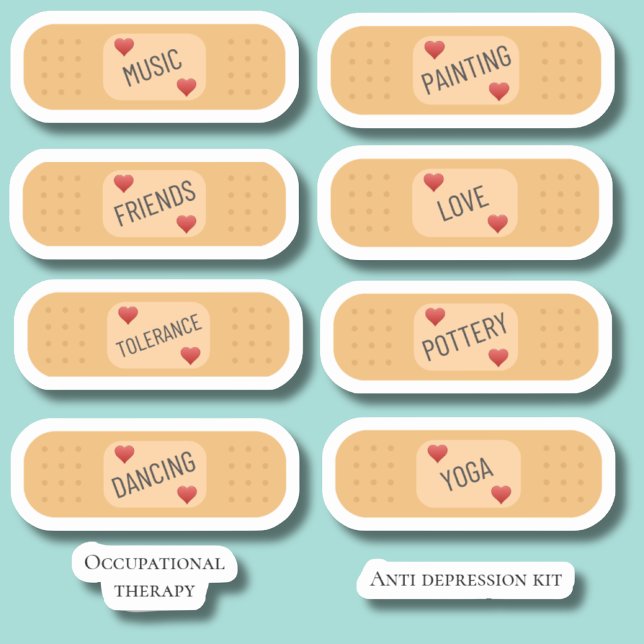 Anti depression bandaid kit Custom Vinyl Sticker (Creator Uploaded)