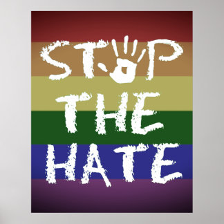 Anti Discrimination Racism and Hate Stop The Hate  Poster