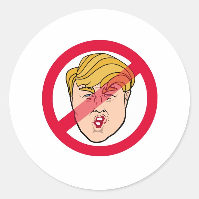 ANTI DONALD Caricature - Anti-Trump - Classic Round Sticker (Front)