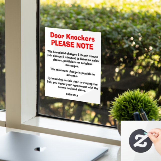 Anti Door Knockers sign (Office)