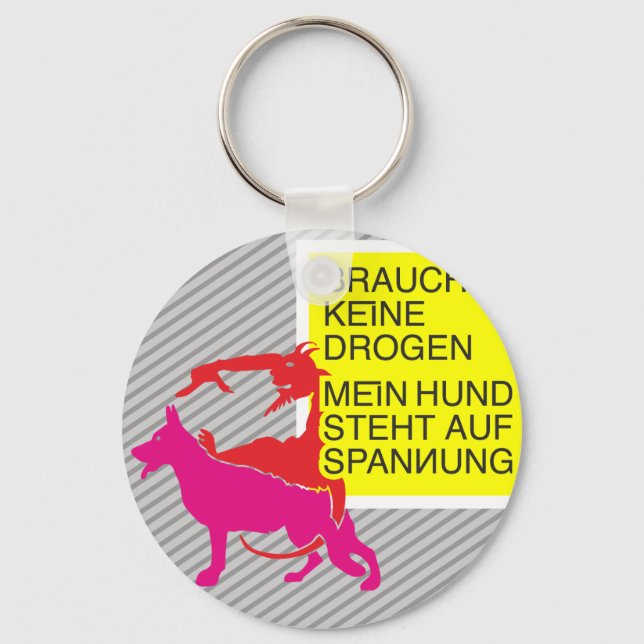Anti Drogen Hund Schäferhund  Key Ring (Front)