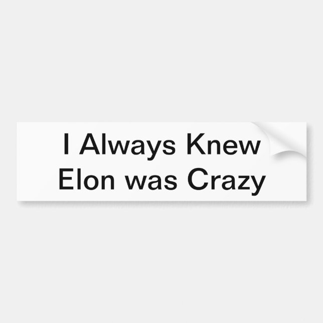 Anti-Elon Bumper Sticker (Front)