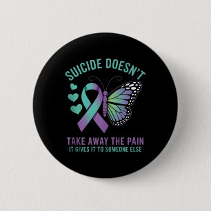 Anti- Emotional Message Butterfly 6 Cm Round Badge
