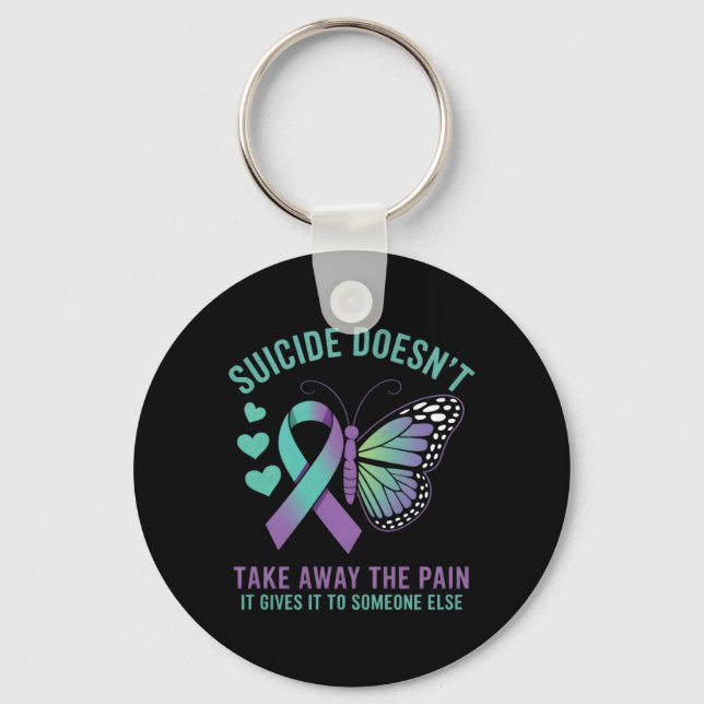 Anti- Emotional Message Butterfly Key Ring (Front)
