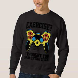 Anti Exercise  Gamer PC Gaming Console Gaming Retr Sweatshirt
