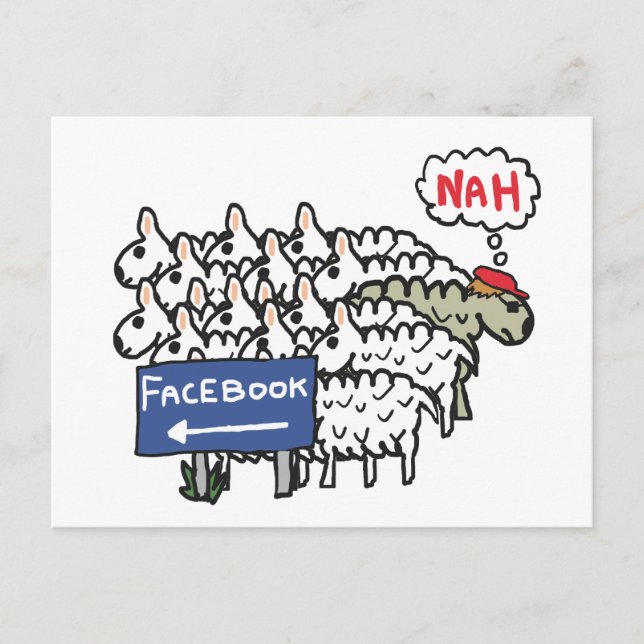 Anti Facebook Postcard (Front)
