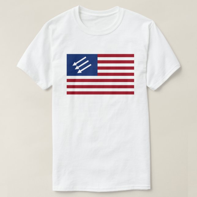 Anti-Fascist American Flag T-Shirt (Design Front)
