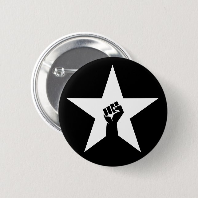 Anti-Fascist Star 6 Cm Round Badge (Front & Back)