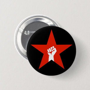 Anti-Fascist Star 6 Cm Round Badge