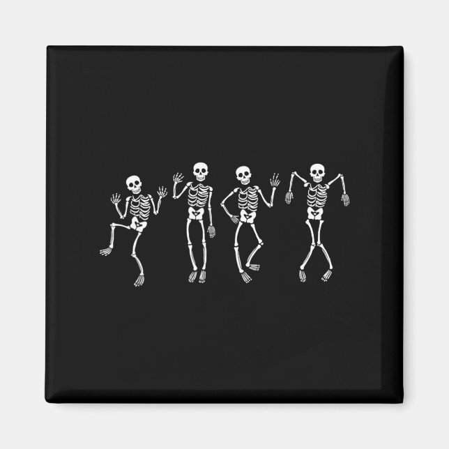 Anti Funny Dancing Skeletons Spooky Halloween Magnet (Front)