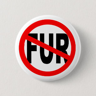 Anti Fur Design 6 Cm Round Badge