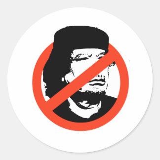 ANTI-GADDAFI CLASSIC ROUND STICKER