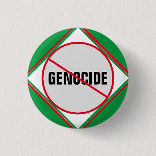 Anti-Genocide Red Green 3 Cm Round Badge