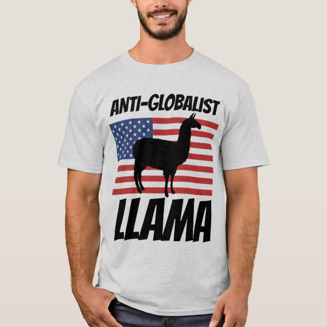 ANTI-GLOBALIST PATRIOTIC LLAMA T-SHIRTS (Front)