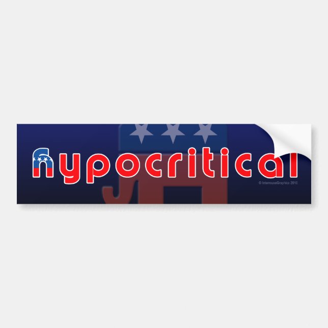 Anti-GOP Hypocritical Bumper Sticker (Front)