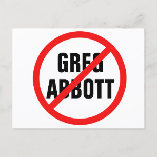 Anti Greg Abbott Texas Democrat Postcard