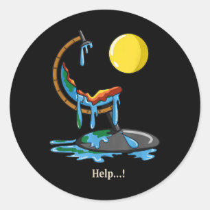 Anti-ground Heating Climate Change Pro Natural Pro Classic Round Sticker
